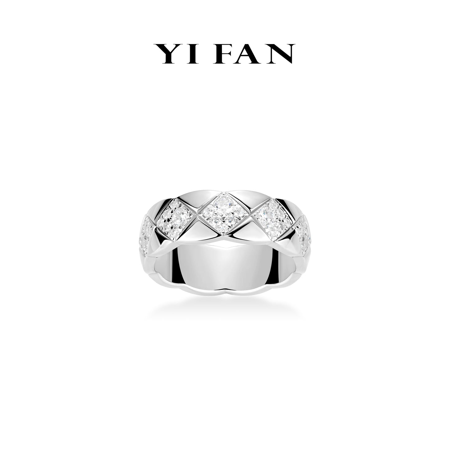 Minimalist collection: Modern "Rhombic Dreamland" detailed Wide band Ring (Unisex)