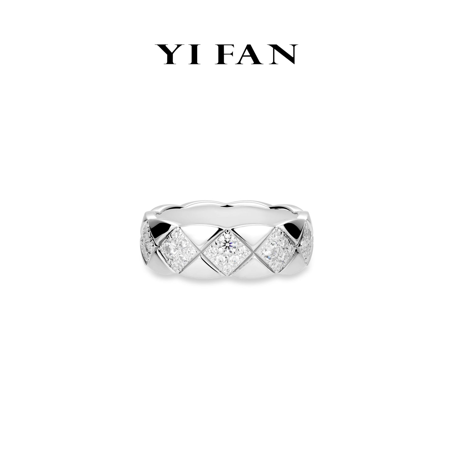 Minimalist collection: Modern "Rhombic Dreamland" detailed Wide band Ring (Unisex)