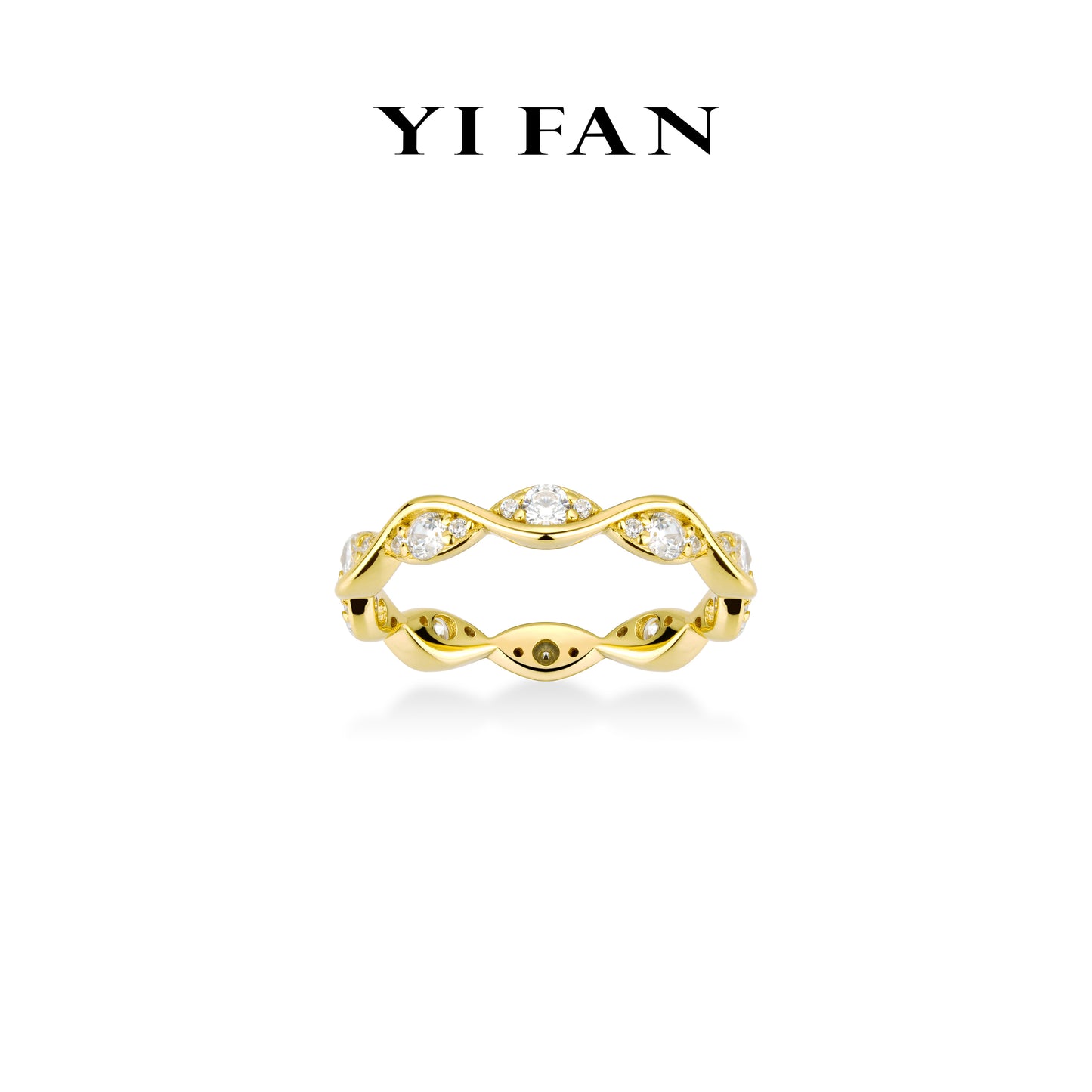 Christmas 2024 collection: Modern "Golden Christmas leaves" exquisite eternity Ring