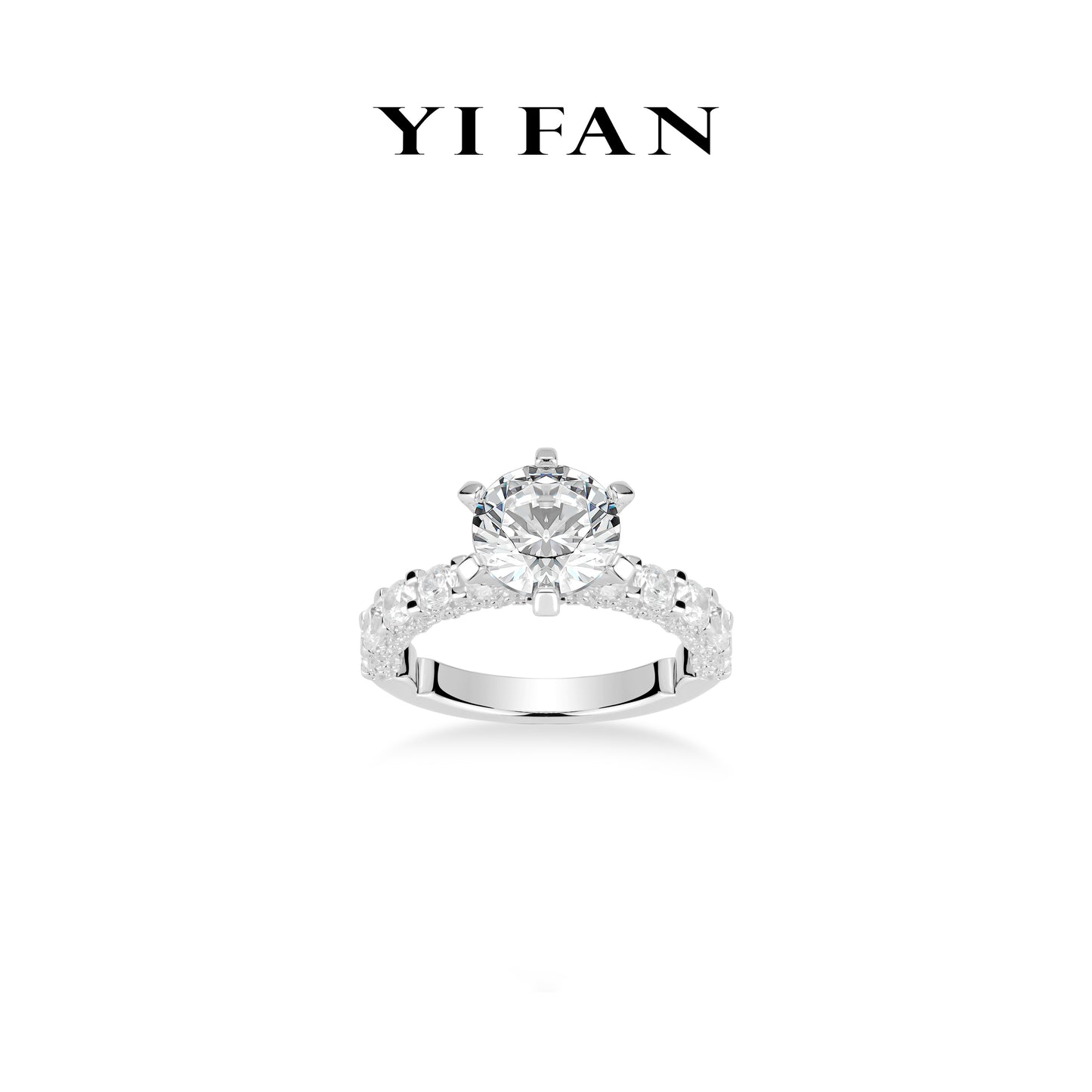 Welfare exclusive Pure Radiance Collection: Modern "Brilliant Firework" exquisite Band Ring (Solitair 3 carat)