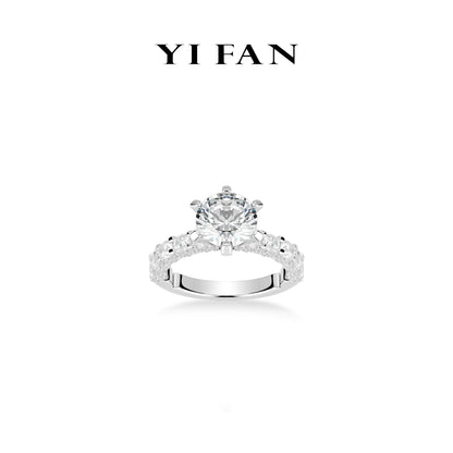 Welfare exclusive Pure Radiance Collection: Modern "Brilliant Firework" exquisite Band Ring (Solitair 3 carat)