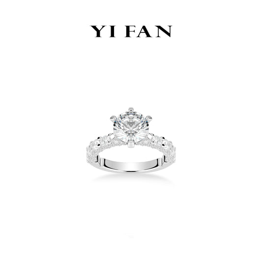 Welfare exclusive Pure Radiance Collection: Modern "Brilliant Firework" exquisite Band Ring (Solitair 3 carat)
