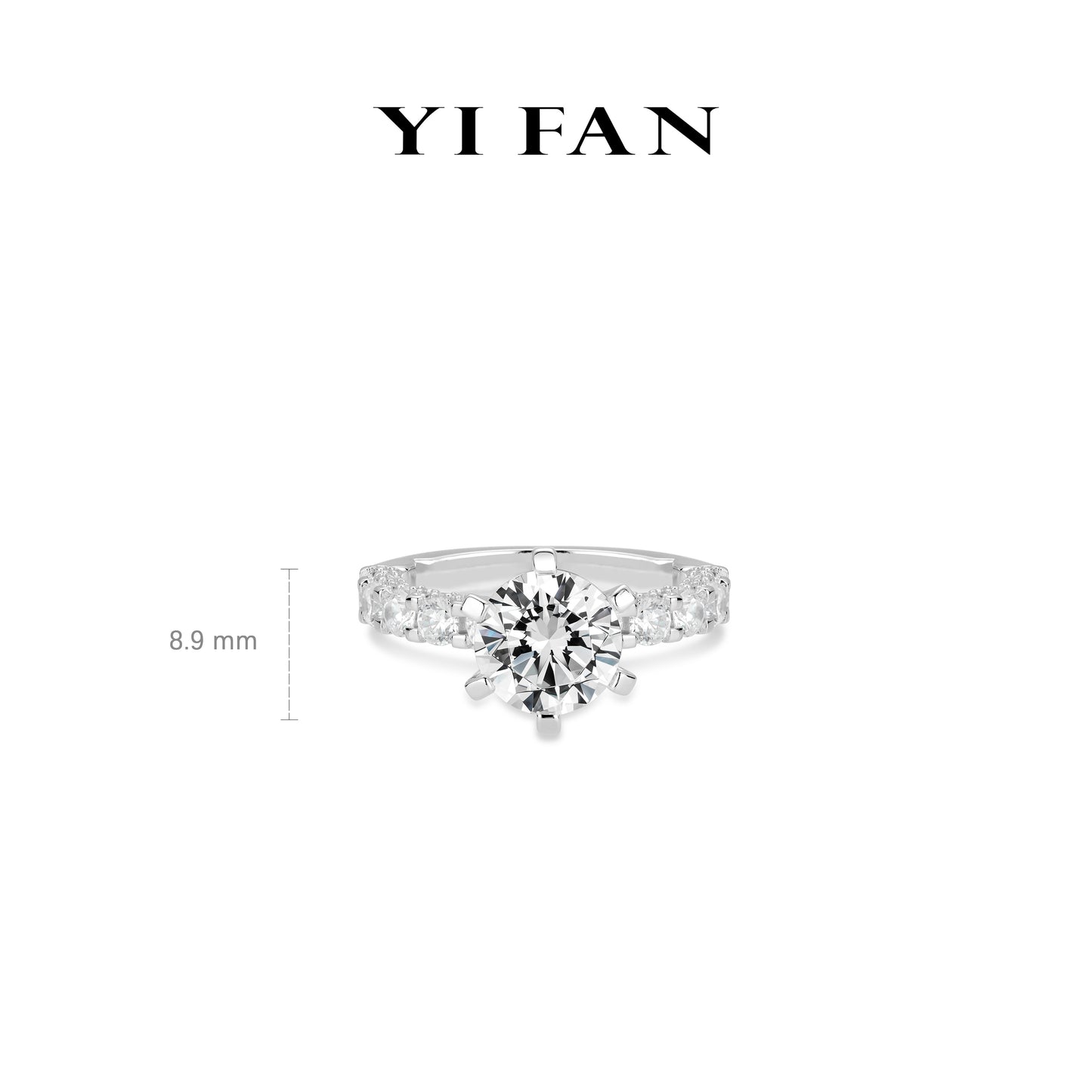 Welfare exclusive Pure Radiance Collection: Modern "Brilliant Firework" exquisite Band Ring (Solitair 3 carat)