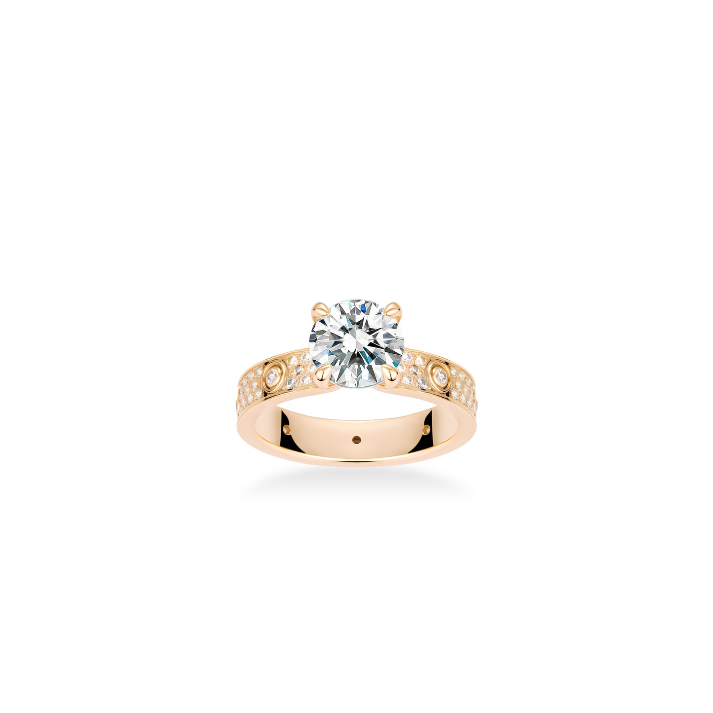 Pre-order High Jewelry Collection: Modern "Bright Champagne Starry Sky Love" CNC Solitaire Engagement/Wedding Ring