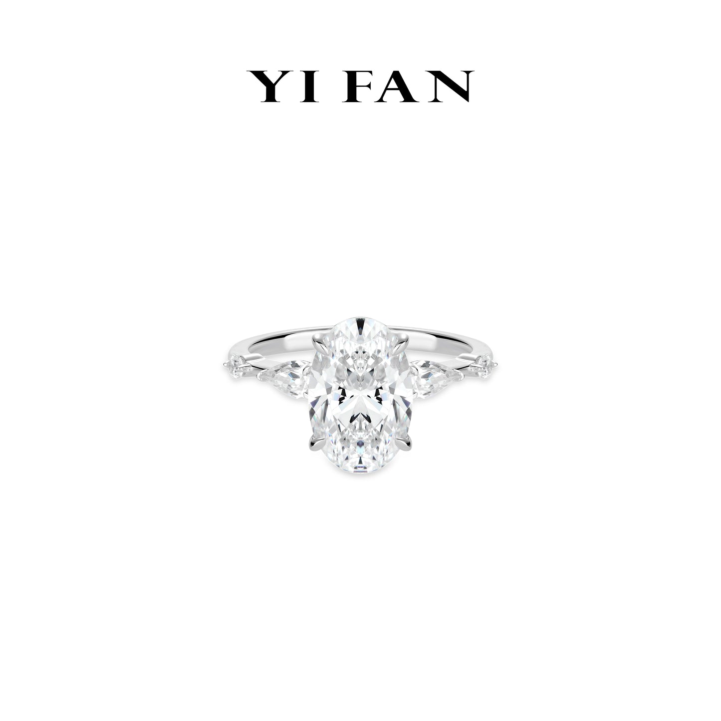 Wedding collection: Modern “Brilliant & Icy Pigeon Egg Rocks” detailed 5-stones Ring