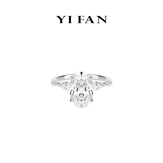 Wedding collection: Modern “Brilliant & Icy Pigeon Egg Rocks” detailed 5-stones Ring