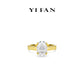 Wedding collection: Modern "Golden Icy Monalisa Pigeon Egg Rocks" delicate Solitaire Ring