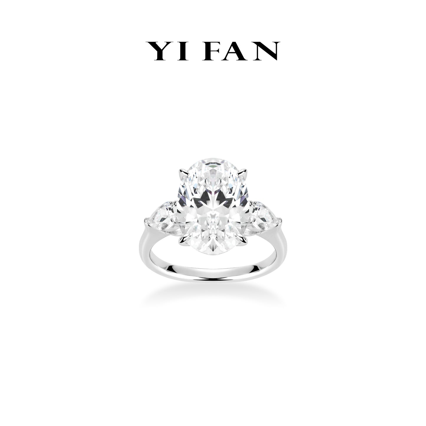Wedding collection: Luxury “Magnificent Icy Pigeon Egg Rocks” detailed 3-stones Ring
