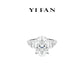 Wedding collection: Luxury “Magnificent Icy Pigeon Egg Rocks” detailed 3-stones Ring
