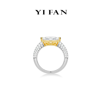 Ethereal Sparkle Collection: Modern "Dual-Tone Radiant Elegance Marquise-cut" detailed Ring