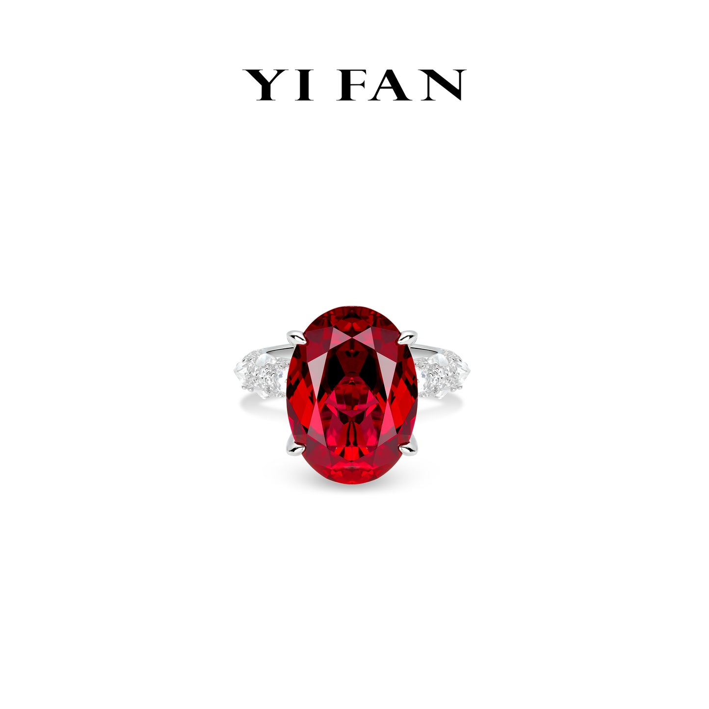 Red Diamond color collection: Luxury "Wine-Red Pigeon-Egg Rock" exquisite Ring