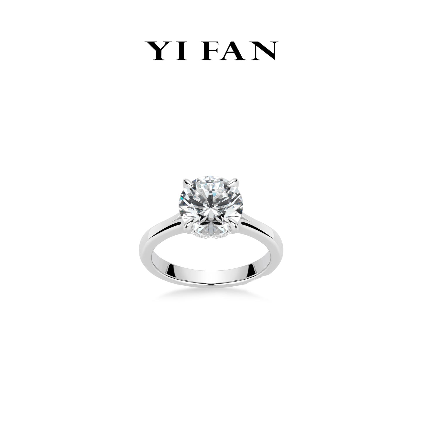Pure Radiance Collection: Modern "Brilliant 4 prong Y-side" exquisite Ring (Solitair 3 carat)