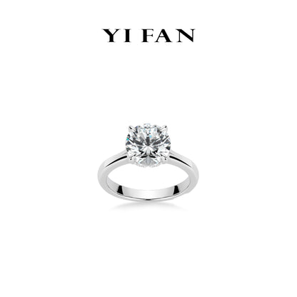 Pure Radiance Collection: Modern "Brilliant 4 prong Y-side" exquisite Ring (Solitair 3 carat)