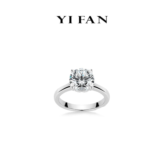 Pure Radiance Collection: Modern "Brilliant 4 prong Y-side" exquisite Ring (Solitair 3 carat)