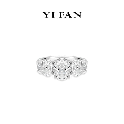 Ethereal Sparkle Collection: Glamorous "Radiant 5 Icy Oval Sparkle" exquisite Ring