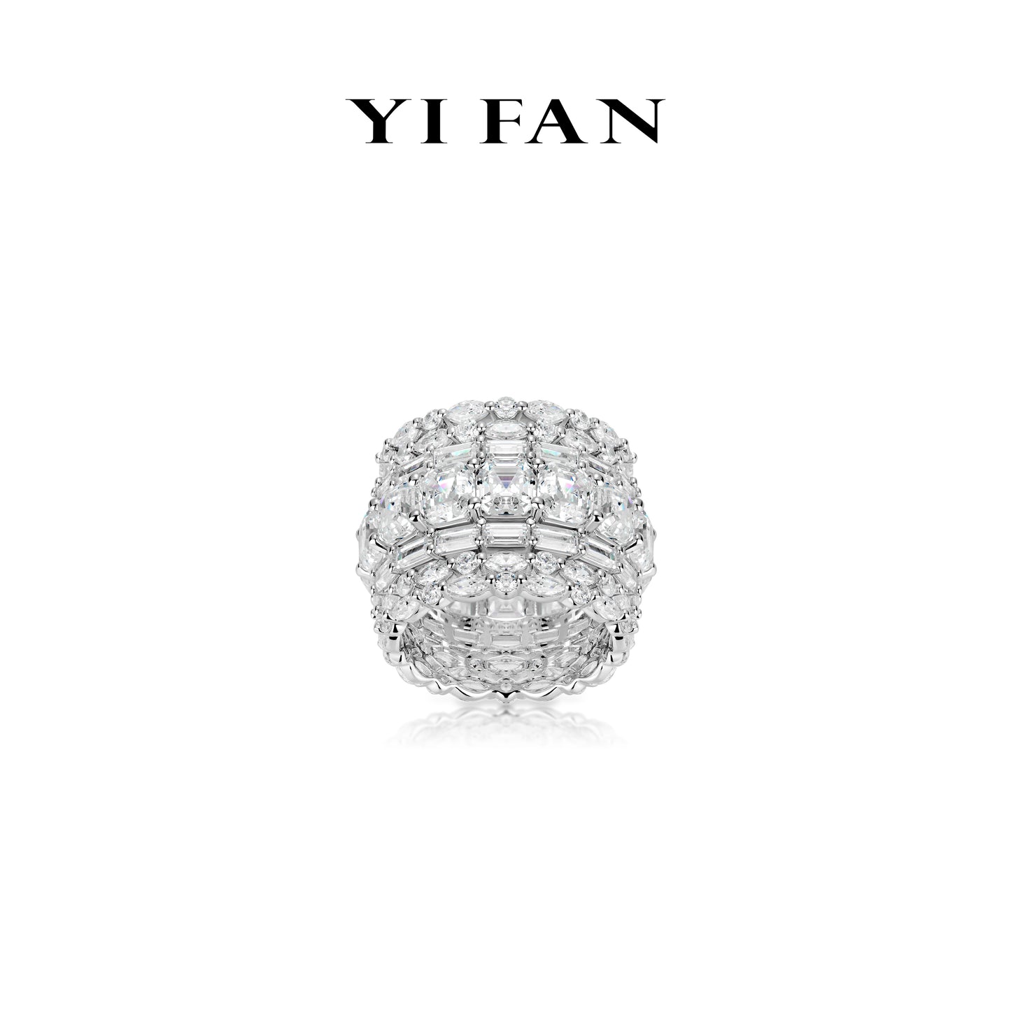 High Jewelry collection: Luxury “Multi-Layered Mixed-cuts Symphony” High-End Couture Ring