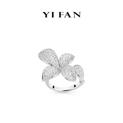 Pre-order Bloom & Gleam Collection: Modern "Ethereal Blossom Stardust Petal" exquisite Ring