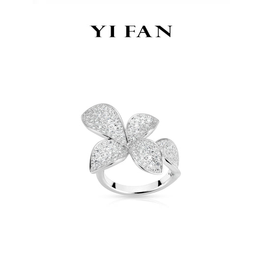 Pre-order Bloom & Gleam Collection: Modern "Ethereal Blossom Stardust Petal" exquisite Ring