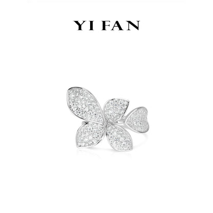Pre-order Bloom & Gleam Collection: Modern "Ethereal Blossom Stardust Petal" exquisite Ring