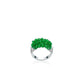 Artistic Green chalcedony beads "Modern Inwind" Ring