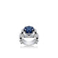 Tanzanite color Collection: 3D facets in Hot-enamel " Blue Elliptical Angel Eye " Luxury Ring