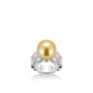 Pre-order design: Golden Pearl detailed wide band ring.