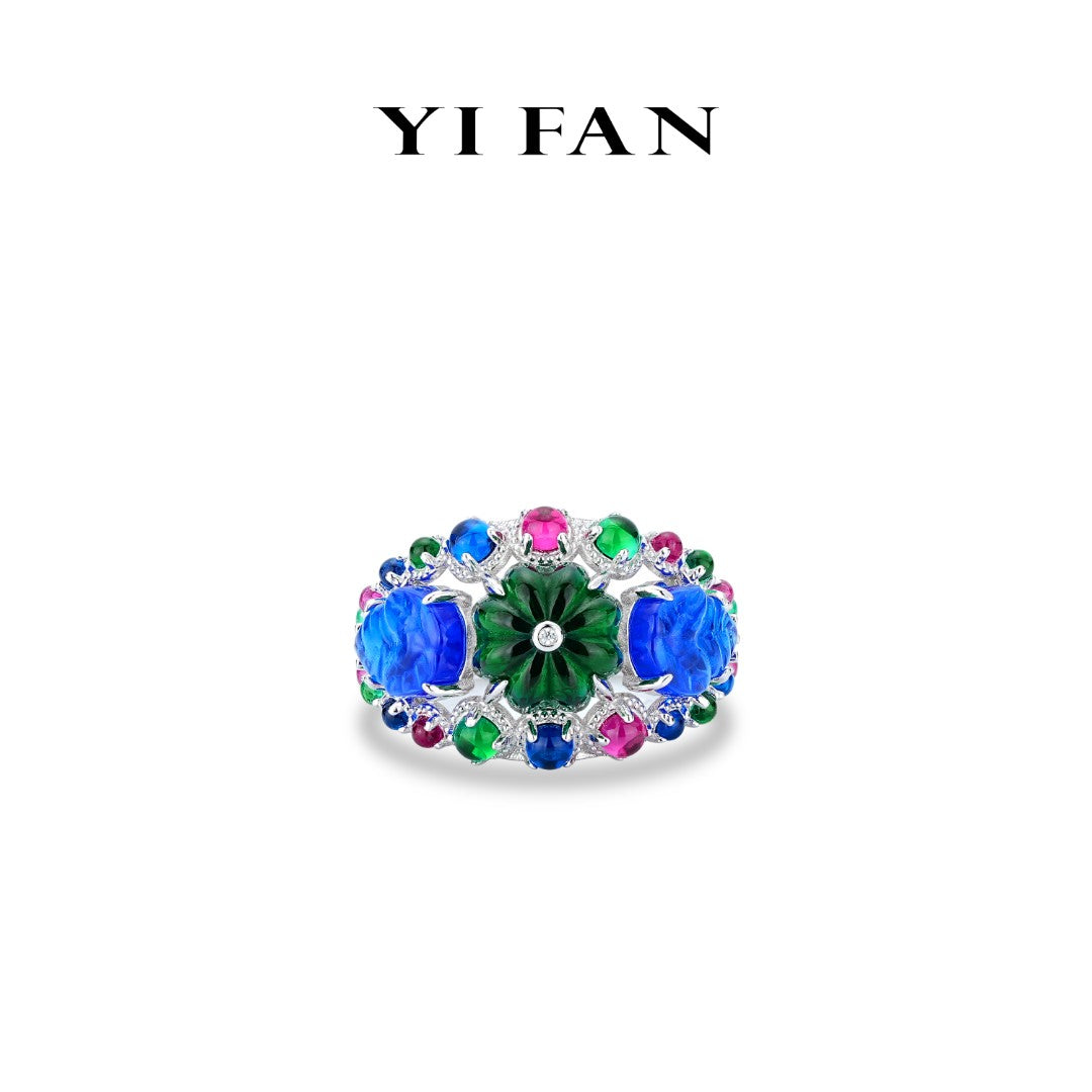 Pre-order High Jewelry collection: The Multicolored Carved “Fruit Candy Basket” Ring