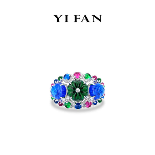 Pre-order High Jewelry collection: The Multicolored Carved “Fruit Candy Basket” Ring