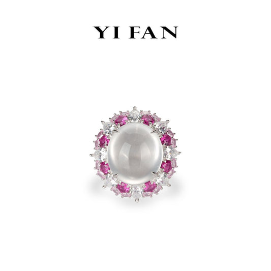 High Jewelry collection: Premium Icy Jadeite “Giant Pigeon egg” Pink love Ring