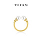 Welfare Exclusive Golden time collection: Modern "White Bubbles" Open Ring