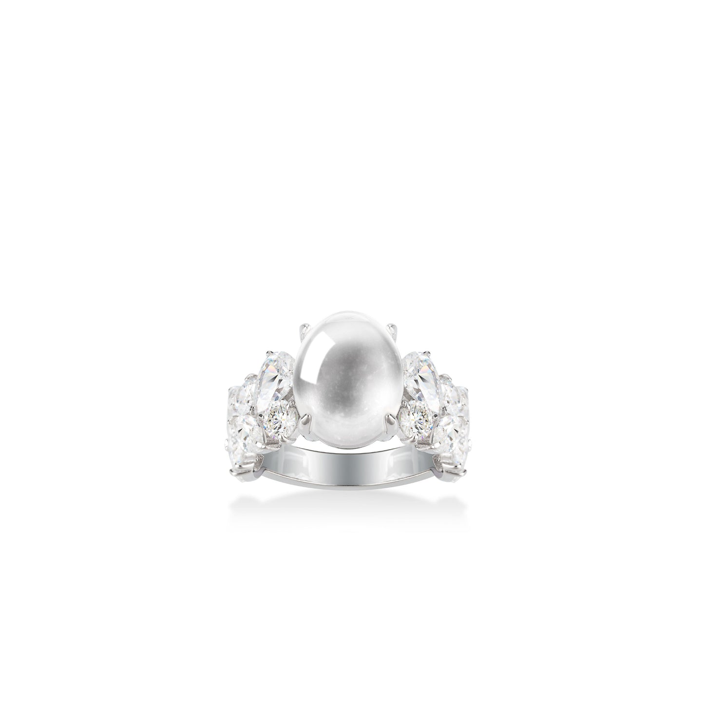 Promotion design: Icy jade "luminous pearl" modern Ring