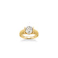 Golden time collection: Modern Brilliant-cut detailed wide band Ring