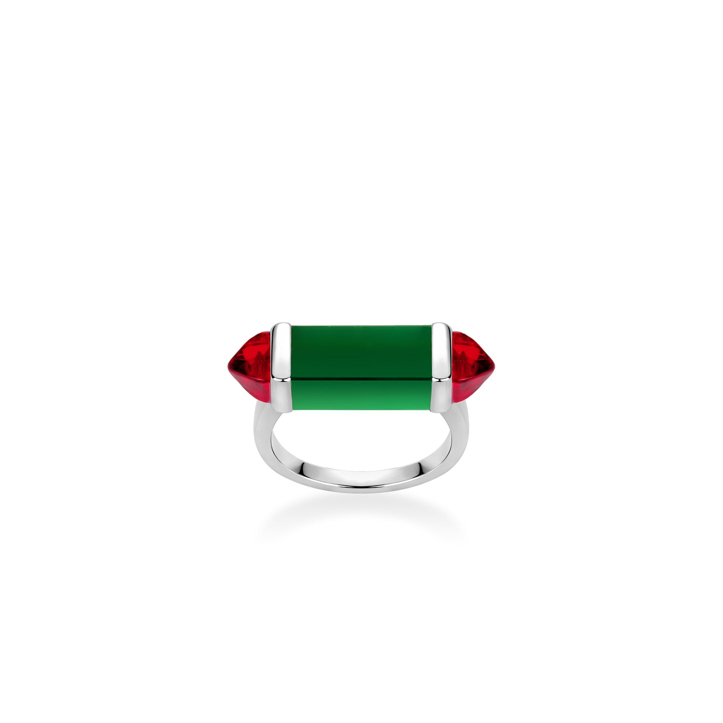 Pre-order High Jewelry collection: Green Jade "Candy Bar" Modern Ring