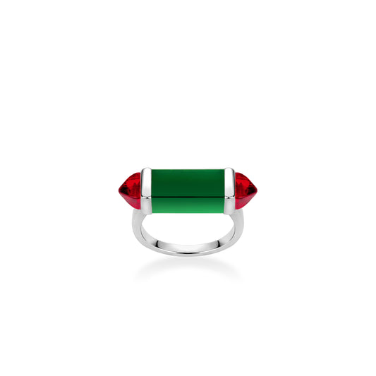 Pre-order High Jewelry collection: Green Jade "Candy Bar" Modern Ring