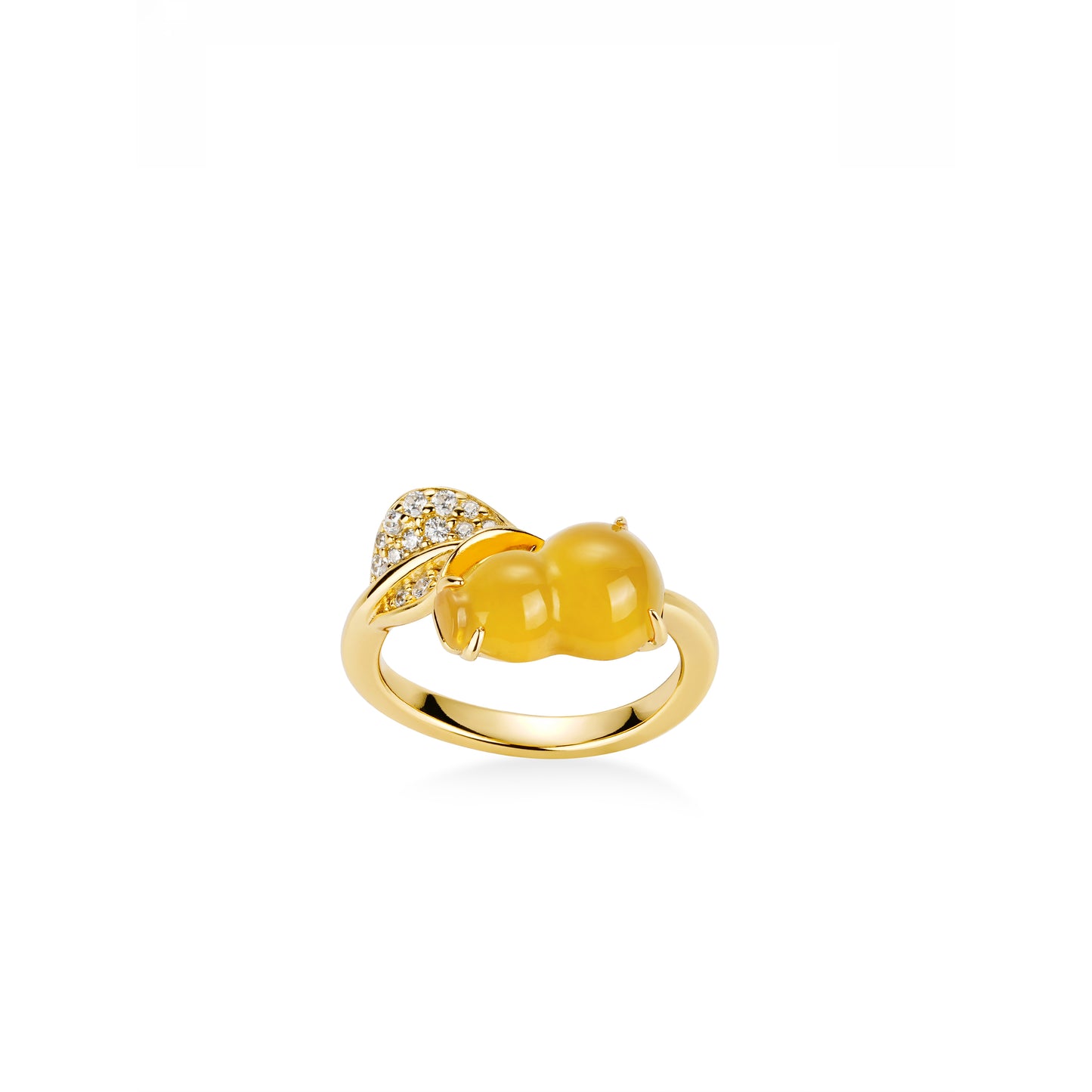 Welfare Exclusive: Modern Yellow jade "Hulu" open Ring