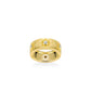 Golden time collection: “Modern Italian brushed Starlight” detailed wide band Ring