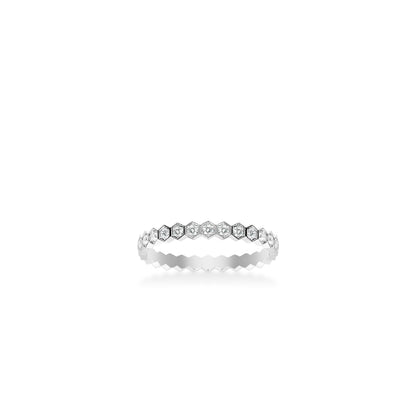 Minimalist collection: Modern "Honeycomb" Full stones CNC band Ring (Unisex)