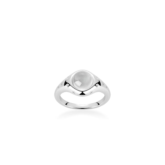 Summer Vibes collection: Modern "Silver Star Moonlight" Ring