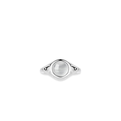 Summer Vibes collection: Modern "Silver Star Moonlight" Ring