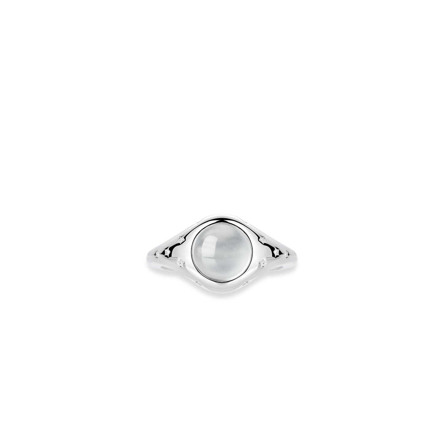 Summer Vibes collection: Modern "Silver Star Moonlight" Ring