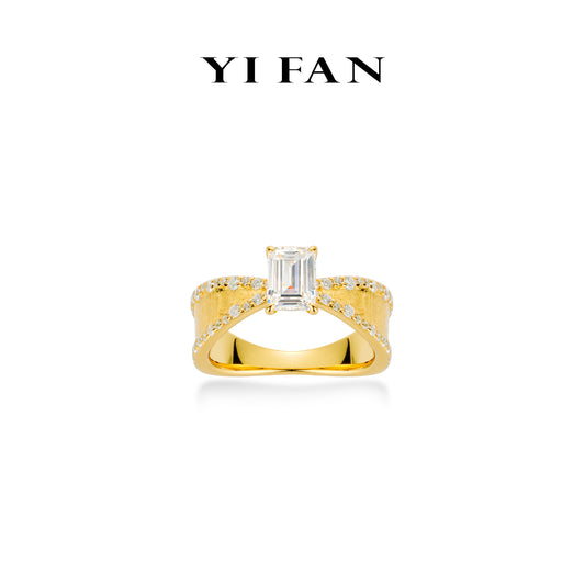 Golden time collection: "Emerald-cut Lovers" Golden-arm Ring