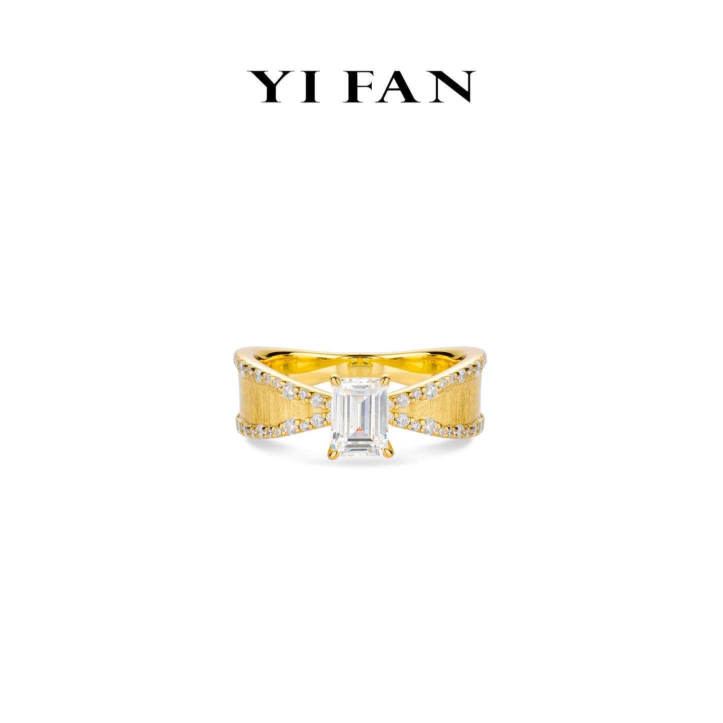 Golden time collection: "Emerald-cut Lovers" Golden-arm Ring