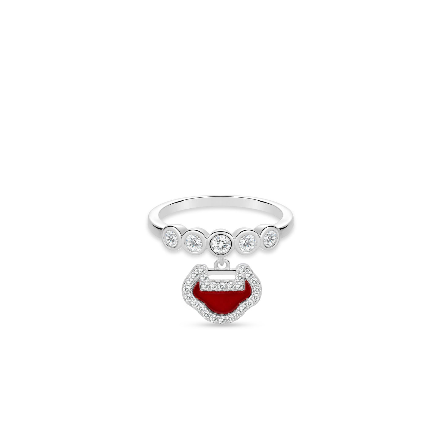 Red Agate Collection: Modern "Good Luck Ruyi" Ring