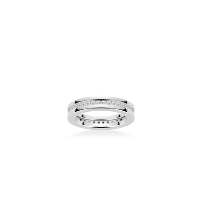 Wedding collection: Modern "Silver Starlight" eternity band Ring (Unisex)