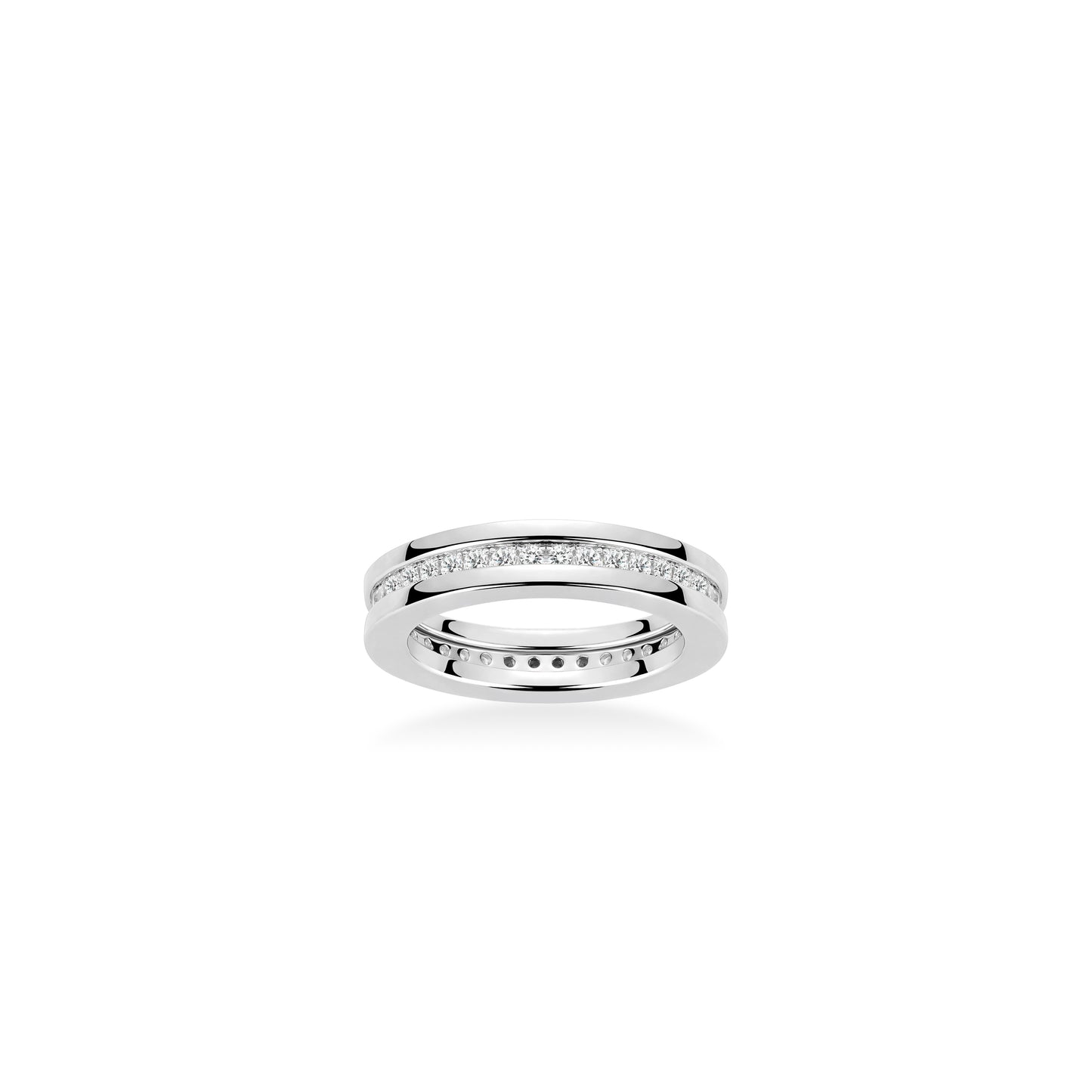 Wedding collection: Modern "Silver Starlight" eternity band Ring (Unisex)