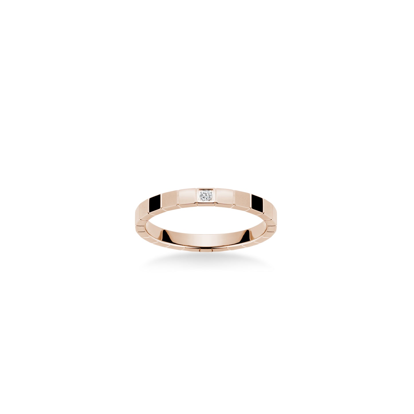 Minimalist collection: Modern Solitaire "Brilliant Rose Ice Cubes" detailed CNC Ring (Unisex)