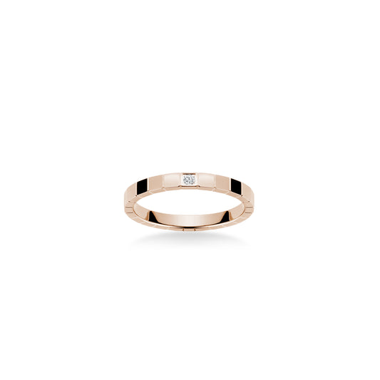 Minimalist collection: Modern Solitaire "Brilliant Rose Ice Cubes" detailed CNC Ring (Unisex)