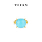 Minimalist collection: "Golden-arm Blue Cabochon turquoise" Ring (Unisex)