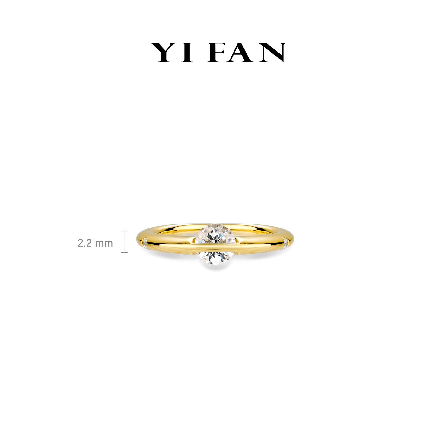 Minimalist collection: Brilliant "Golden Flipped" delicate Ring