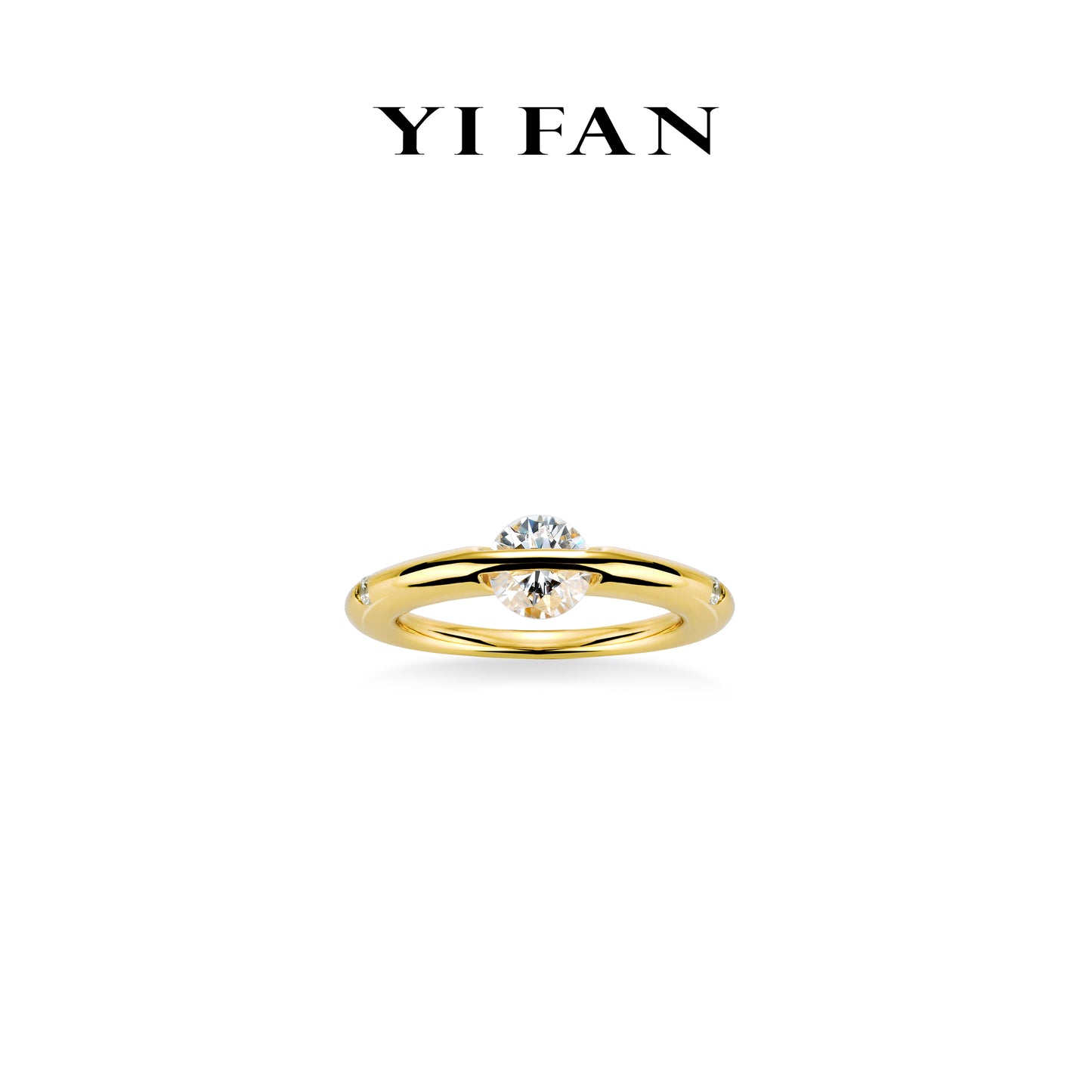 Minimalist collection: Brilliant "Golden Flipped" delicate Ring